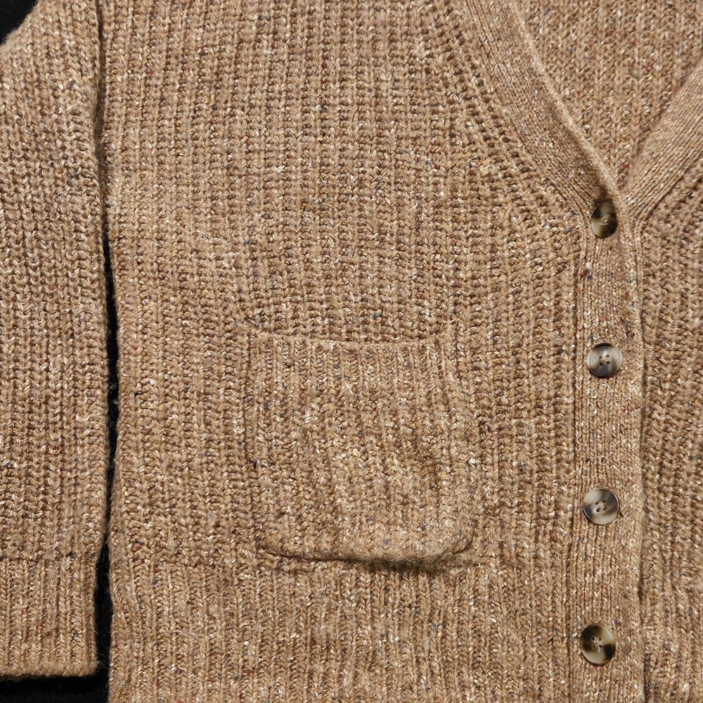 Madewell Women's Large Cardigan Speckled Ribbed Knit Button Sweater Size Large - Picture 3 of 9